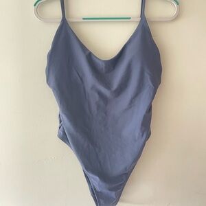 Aerie Swim One Piece Scoop Neck and Deep Plunge Back w/ Cutouts on Sides Size L